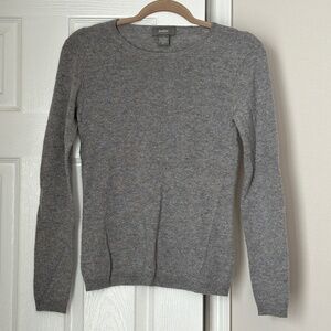Neiman Marcus Cashmere Collection Crewneck Sweater Gray Grey XS Excellent